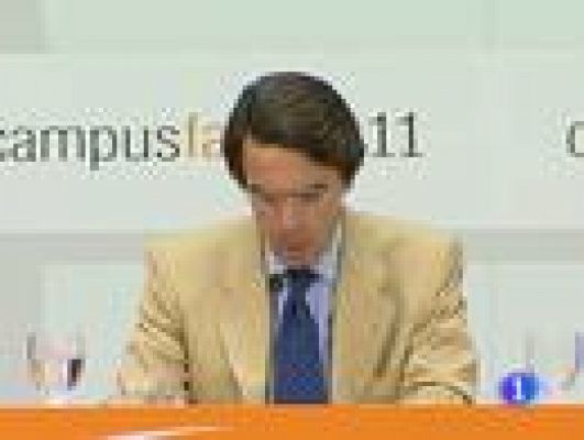 Telediario 1 - Aznar habla de 'burbuja socialista'
