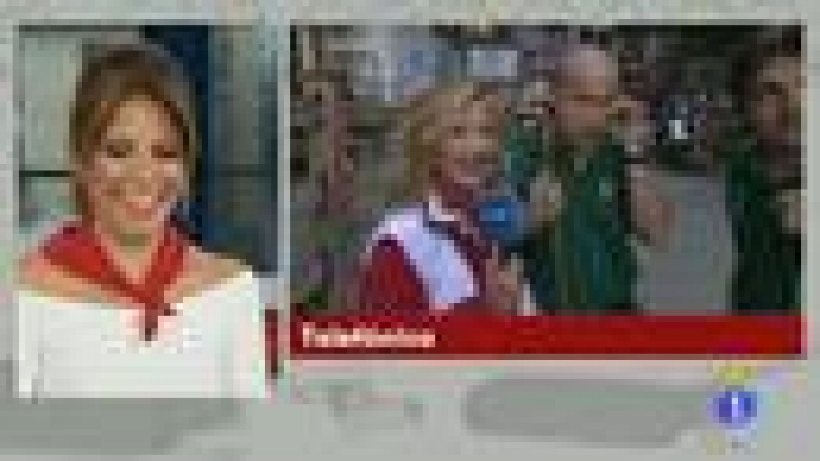 Los partores Fran Itarte y Miguel Reta  explican la carrera de la ganadería de Torrestrella, una carrera limpia y sin incidentes en el primero de los encierros de San Fermín 2011.