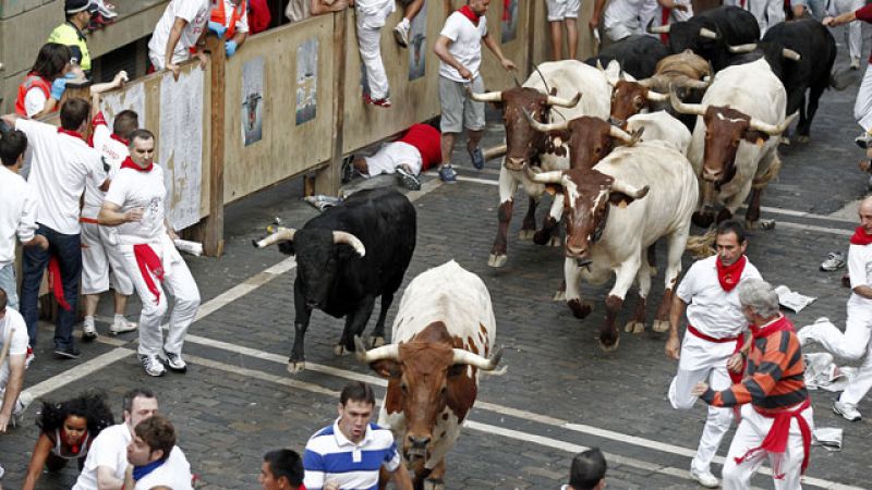 Tercer encierro de San Fermín para la ganadería de Dolores Aguirre