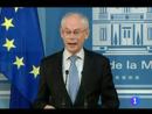 Telediario 1 - Van Rompuy defiende la Eurozona