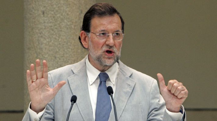 Telediario 1 - Rajoy habla de economía en Galicia