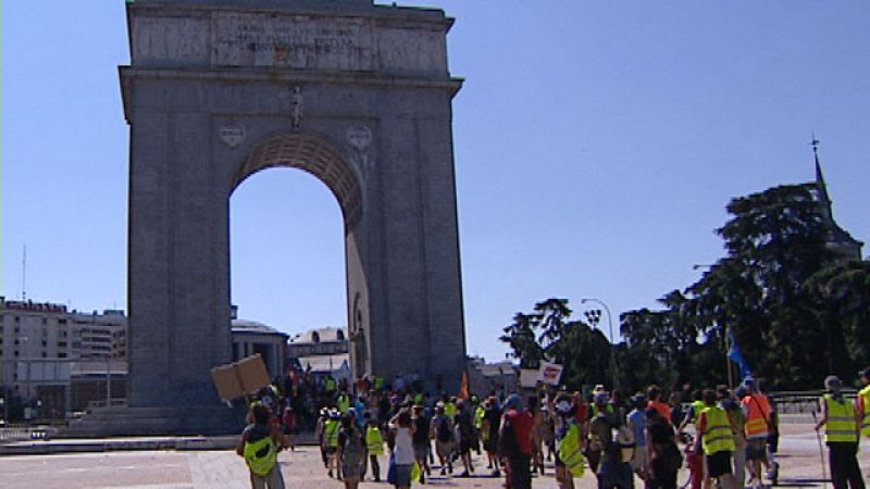  Llegan a Madrid más de 600 'indignados' para reclamar cambios en el sistema democrático