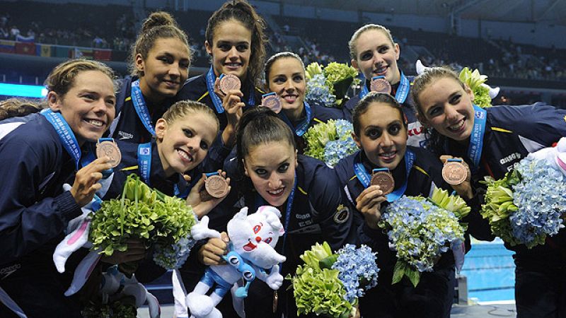 El equipo español de sincronizada ha logrado la medalla de bronce en la prueba por equipos del Mundial de natación de Shanghái. Es su sexto metal en este campeoanto, con cinco bronces y una plata.