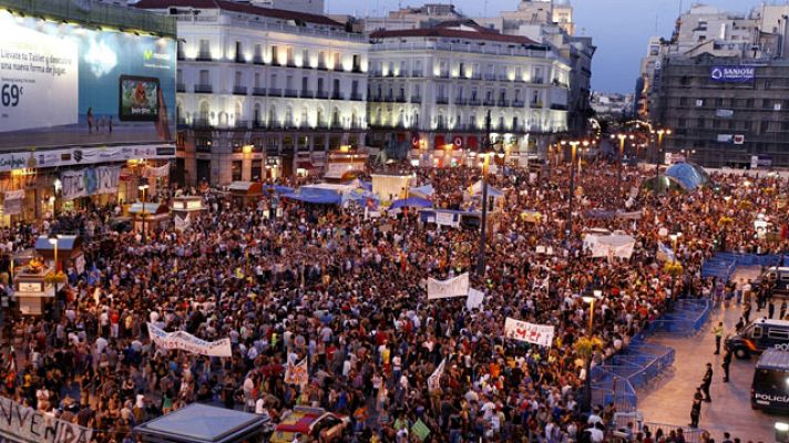 Los 'indignados' en Sol