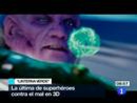 Telediario 1 - 'Los pitufos' tiñen la taquilla de color azul y 'Green Lantern' de verde