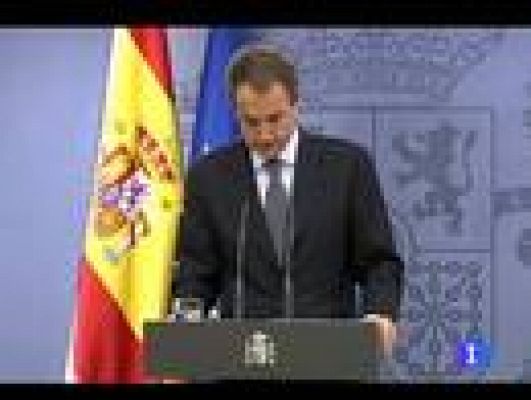 Telediario 1 - Zapatero y Rajoy en rueda de prensa