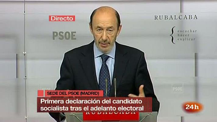  - Rubalcaba confirma que había hablado sobre el adelanto electoral con Rodríguez Zapatero