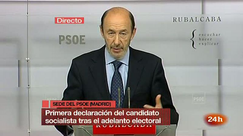 Rubalcaba confirma que había hablado sobre el adelanto electoral con Rodríguez Zapatero