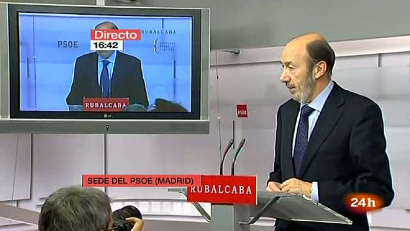 Rueda de prensa íntegra de Alfredo Pérez Rubalcaba sobre el adelanto electoral