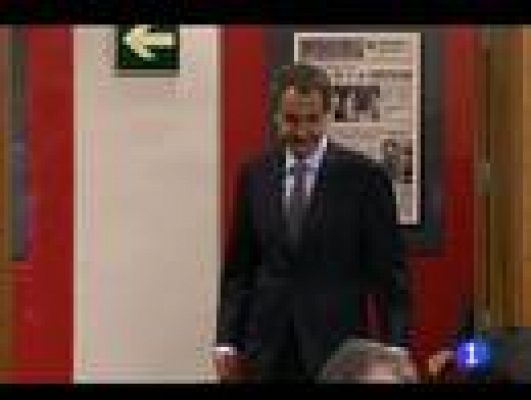 Telediario 1 - Día de reuniones para Zapatero