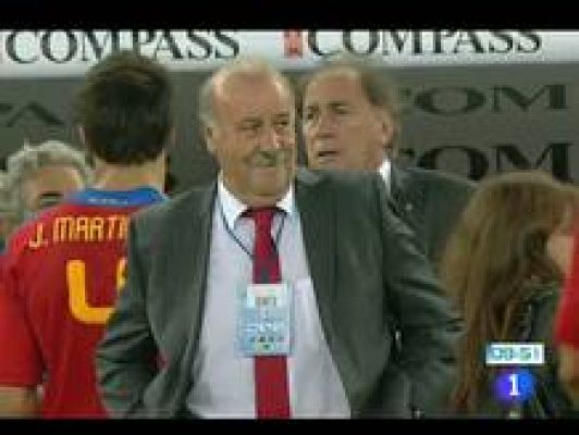 Telediario 1 - España cae 2 a 1 ante Italia