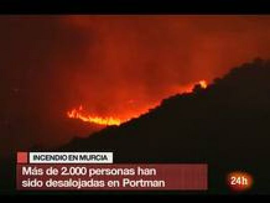 Incendio estabilizado en Portmán (Murcia)