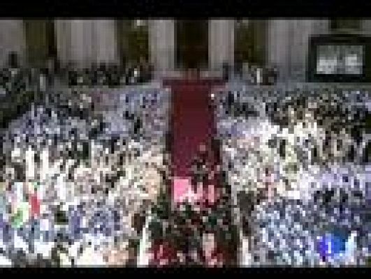 Telediario 1 - Benedicto XVI visita El Escorial