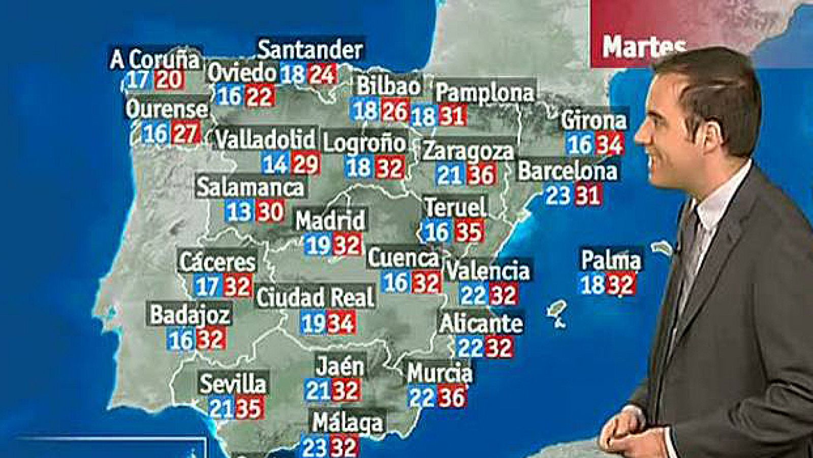 Temperaturas altas en Murcia, Mallorca y valle central del Ebro