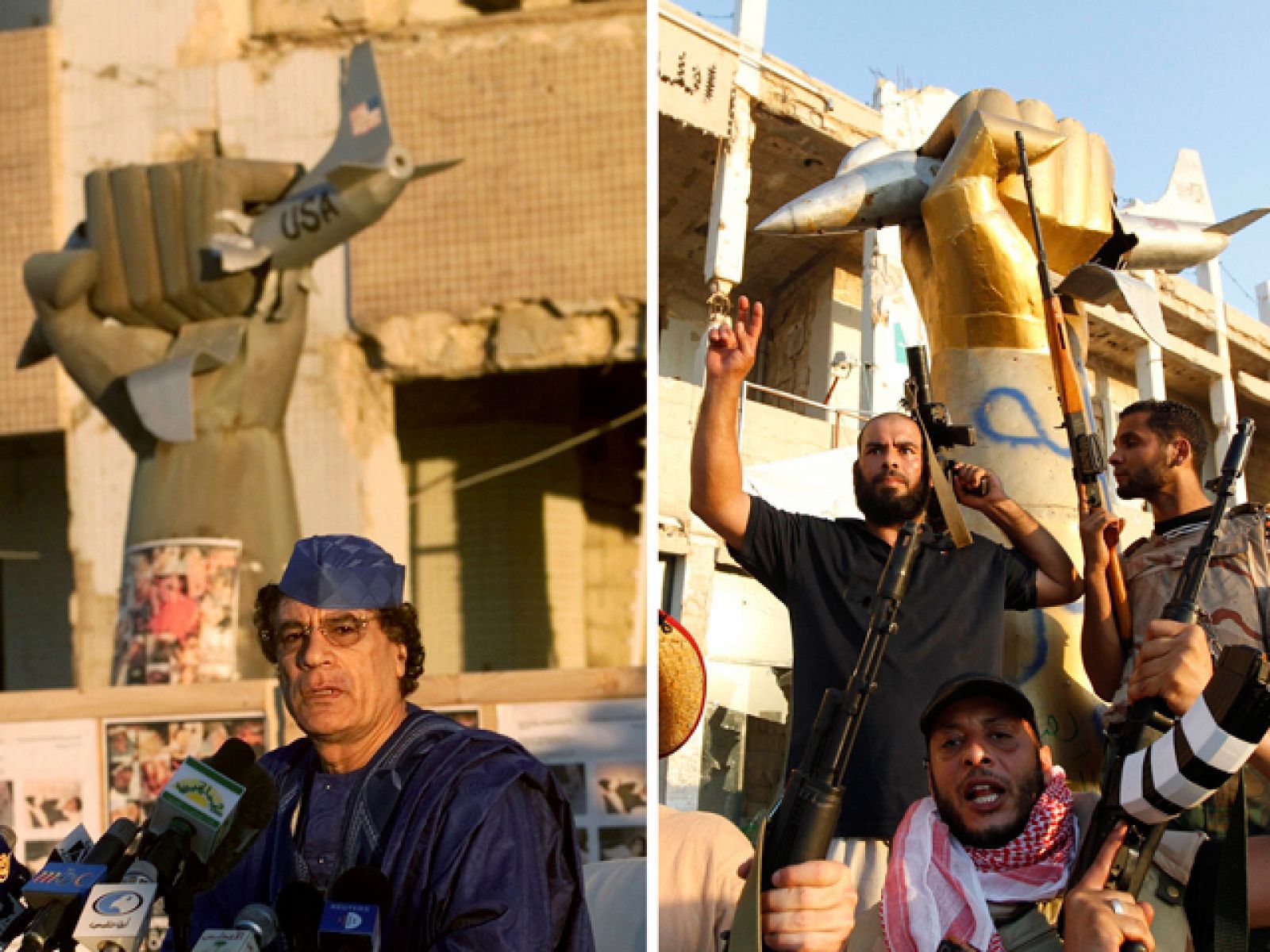 Gadafi promete luchar hasta "vencer o morir" tras la toma de su fortaleza