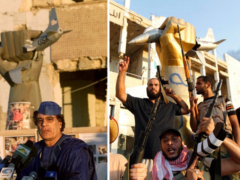 Gadafi reaparece en un mensaje radiofónico mientras continúan los combates en Trípoli