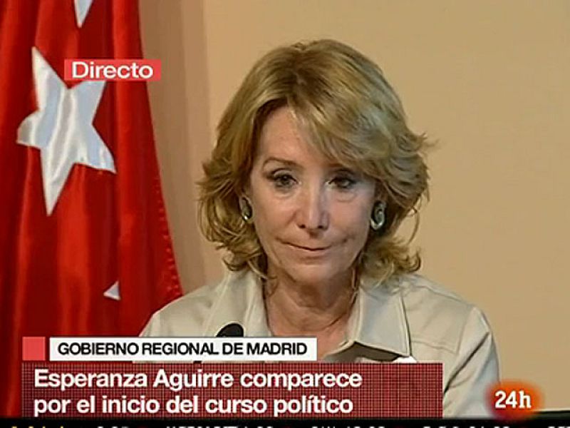  Aguirre dice a los profesores que "la mayoría de los madrileños trabaja más de 20 horas"