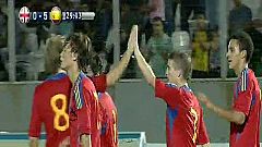 Rodrigo cabecea el quinto y su hattrick