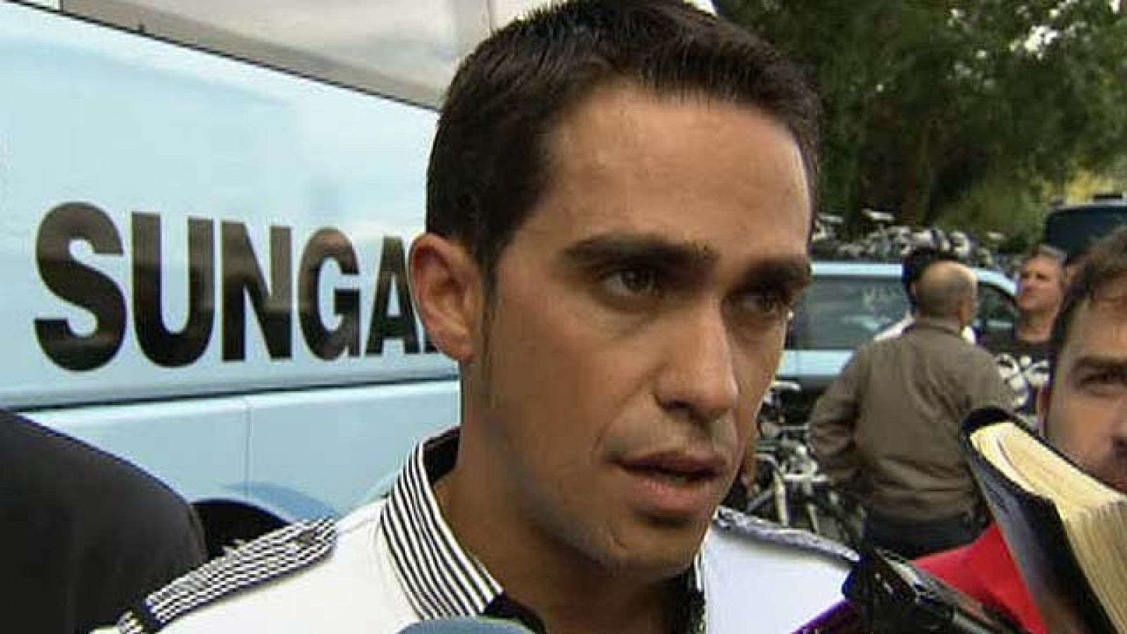 Contador visita la Vuelta 2011