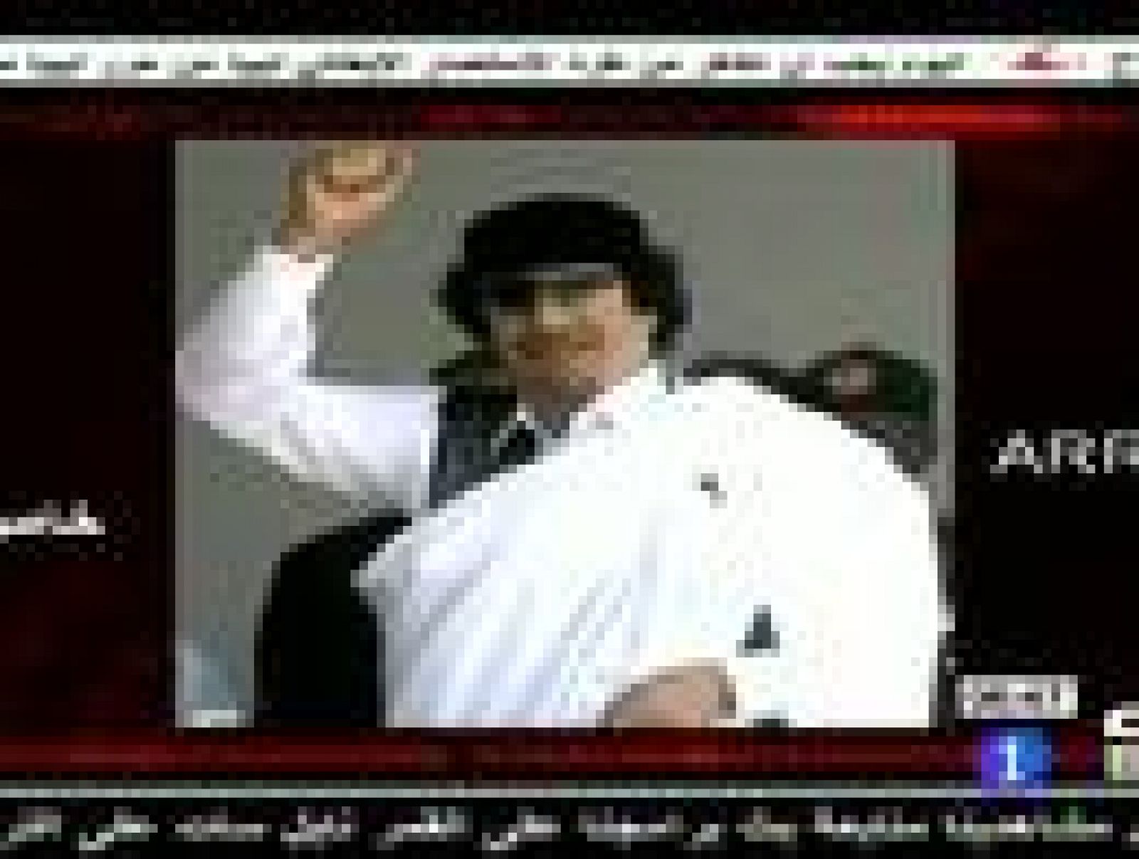  Gadafi ha hablado en un mensaje emitido por la televisión siria.
