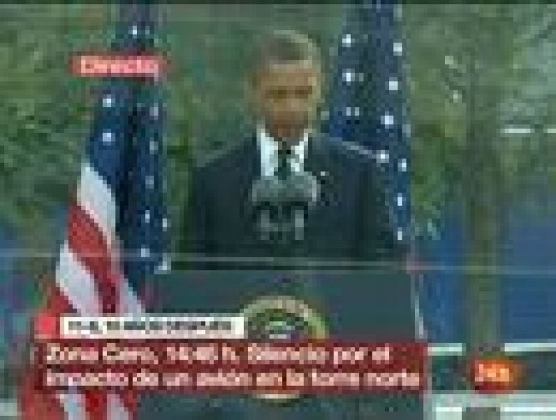 El presidente de EE.UU., Barack Obama, preside en Nueva York los actos en memoria de las víctimas del 11-S en el décimo aniversario de los atentados. 