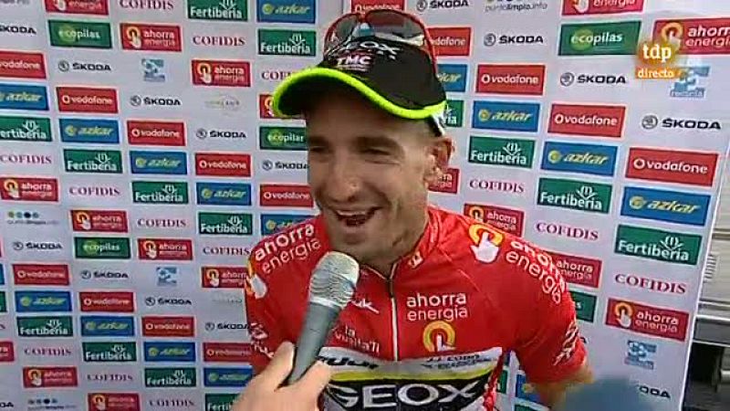 El español Juan José Cobo, del Geox-TMC, por fin pudo decir, al pasar la línea de meta de la última etapa de la 66ª Vuelta a España, que ya se siente ganador de la carrera que ha liderado los seis últimos días. "Ahora, con la tensión liberada puedo r