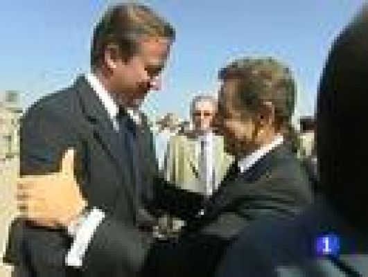 Telediario 1 - Sarkozy y Cameron en Libia