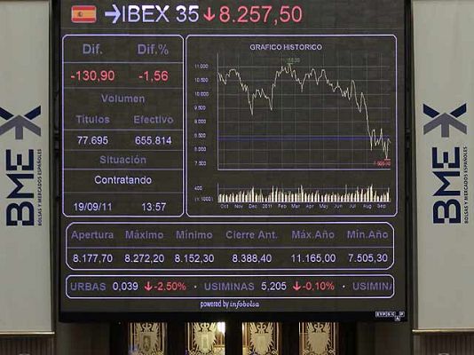 Telediario 1 - Caen las bolsas: 15.00 horas