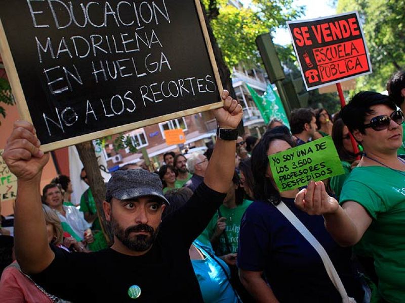 Primera jornada de paro en los institutos de Secundaria de Madrid
