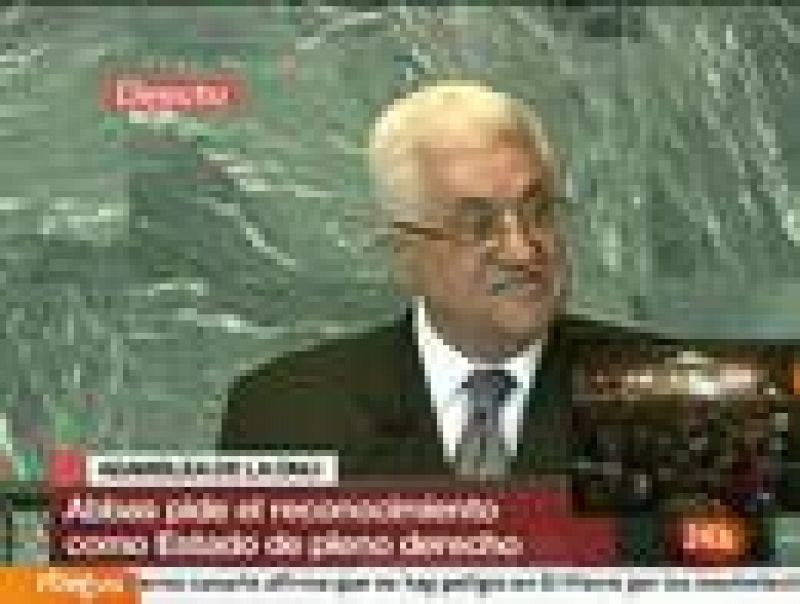 El presidente de la Autoridad Nacional Palestina (ANP), Mahmud Abás, ha pedido el reconocimiento del estado palestino ante la Asamblea General de la ONU, donde ha acusado a Israel de frustrar los procesos de paz con la colonización.