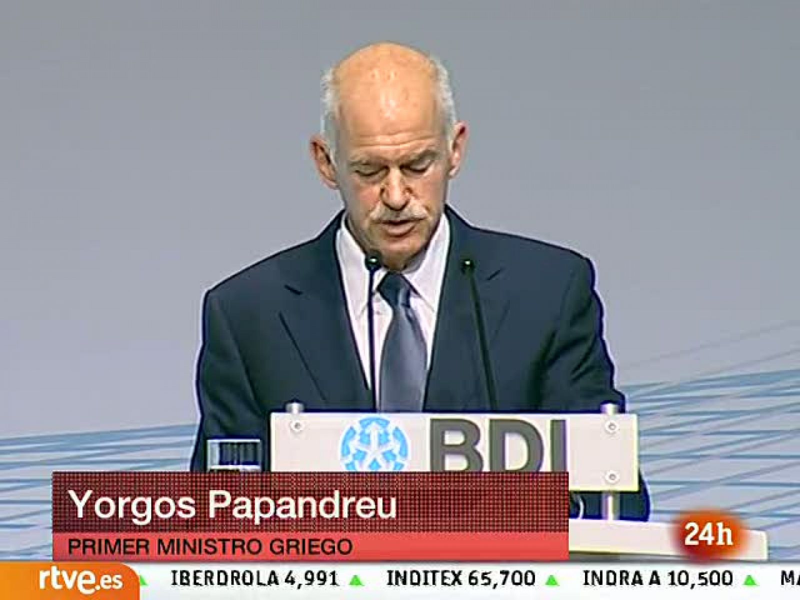 Informativo 24h: Papandreu pide apoyo en Berlín para que la crisis sea "una oportunidad"  | RTVE Play