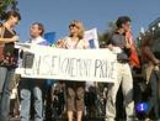 Telediario 1 - Huelga pública y privada