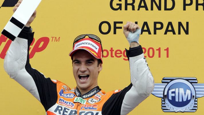 Telediario 1 - Pedrosa gana la carrera accidentada