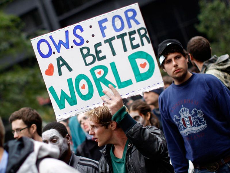 El movimiento "Ocupemos Wall Street" se organiza en la plaza de la Libertad 