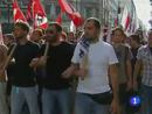 Telediario 1 - Huelga general griega