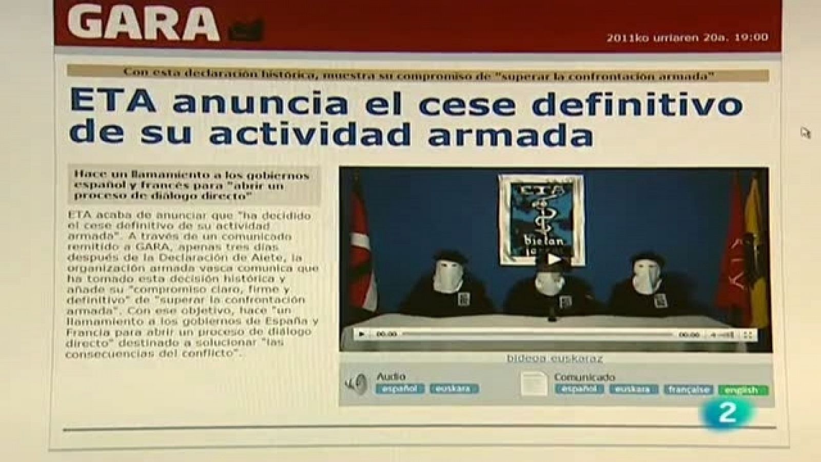 La 2 Noticias: La 2 Noticias - 20/10/11 | RTVE Play