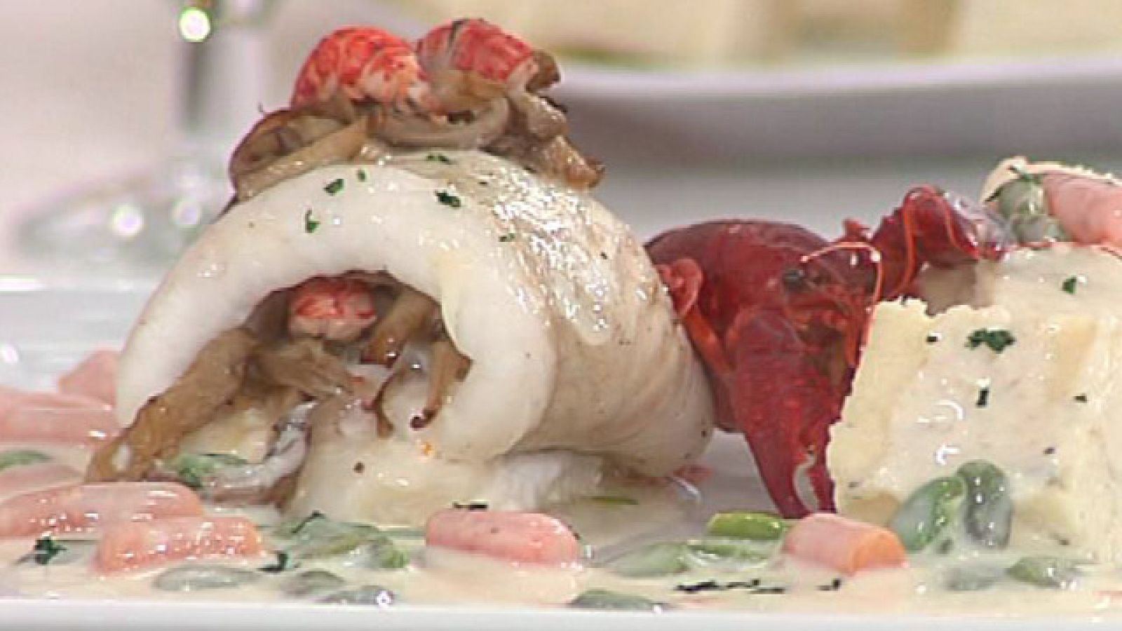 Gallo relleno con setas en salsa de crema (26/10/2011)