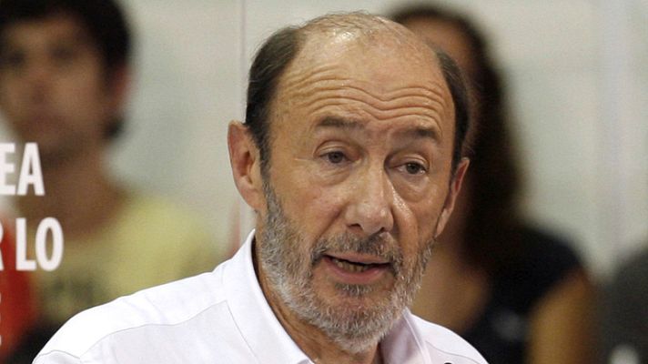 Telediario 1 - Rubalcaba habla de creación de empleo