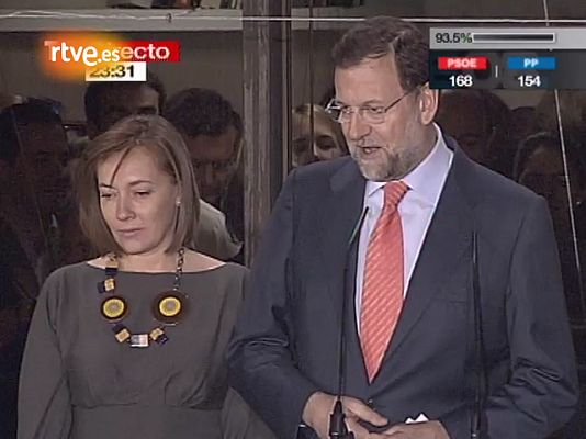 Discurso de Rajoy desde el balcón de Génova tras la derrota
