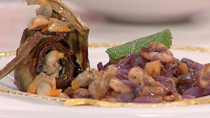 RTVE Cocina - Lombarda con gambas y miel