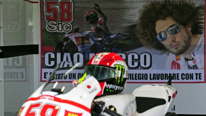Telediario 1 - Cheste se vuelca con Simoncelli
