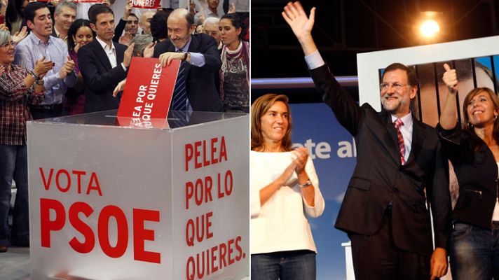 Telediario 1 - Primeros actos de campaña ante las elecciones del 20-N