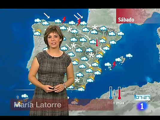 El tiempo - Lluvias localmente fuertes en Cántábrico, noreste peninsular y Baleares