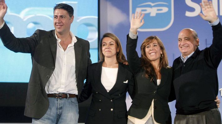 Telediario 1 - Dolores Cospedal en Cataluña