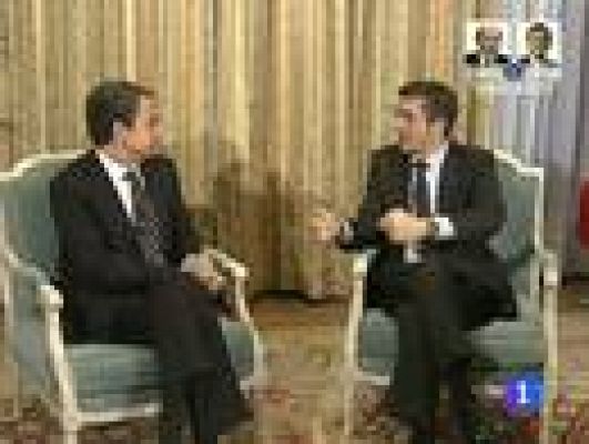 Telediario 1 - Zapatero en Ajuria Enea