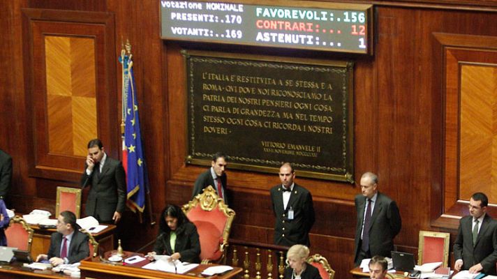 Telediario 1 - Italia aprueba los recortes