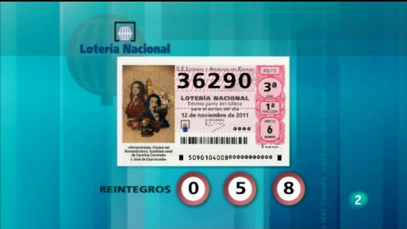 Loterías: Lotería diaria - 12/11/11 | RTVE Play