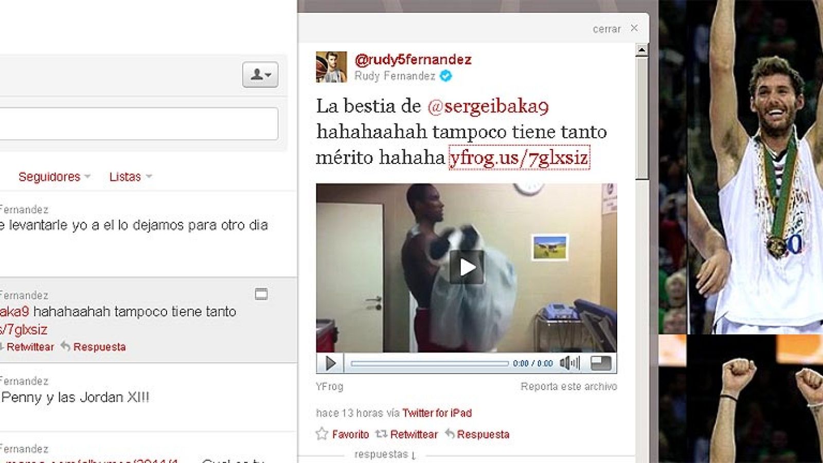 Ibaka hace 'pesas' con Rudy | Ver