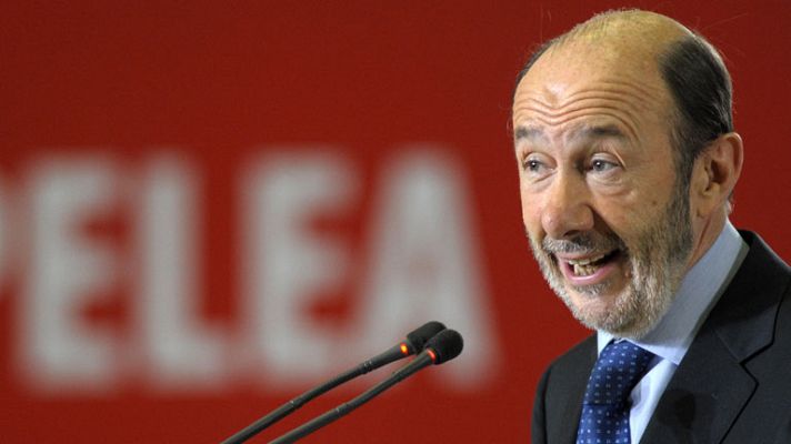Telediario 1 - Rubalcaba da 5 mitines en un día