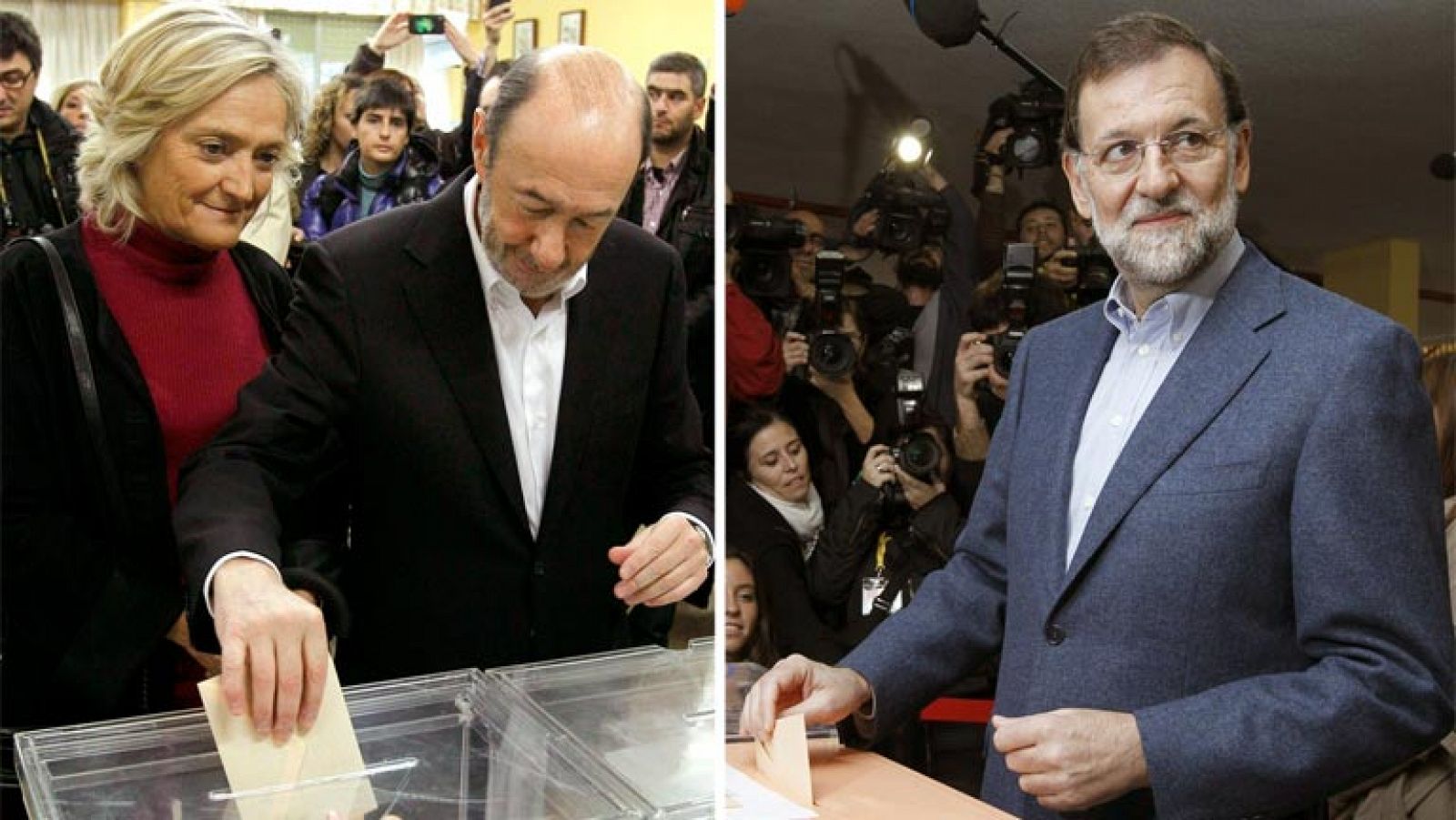 Rubalcaba y Rajoy votan en la Comunidad de Madrid